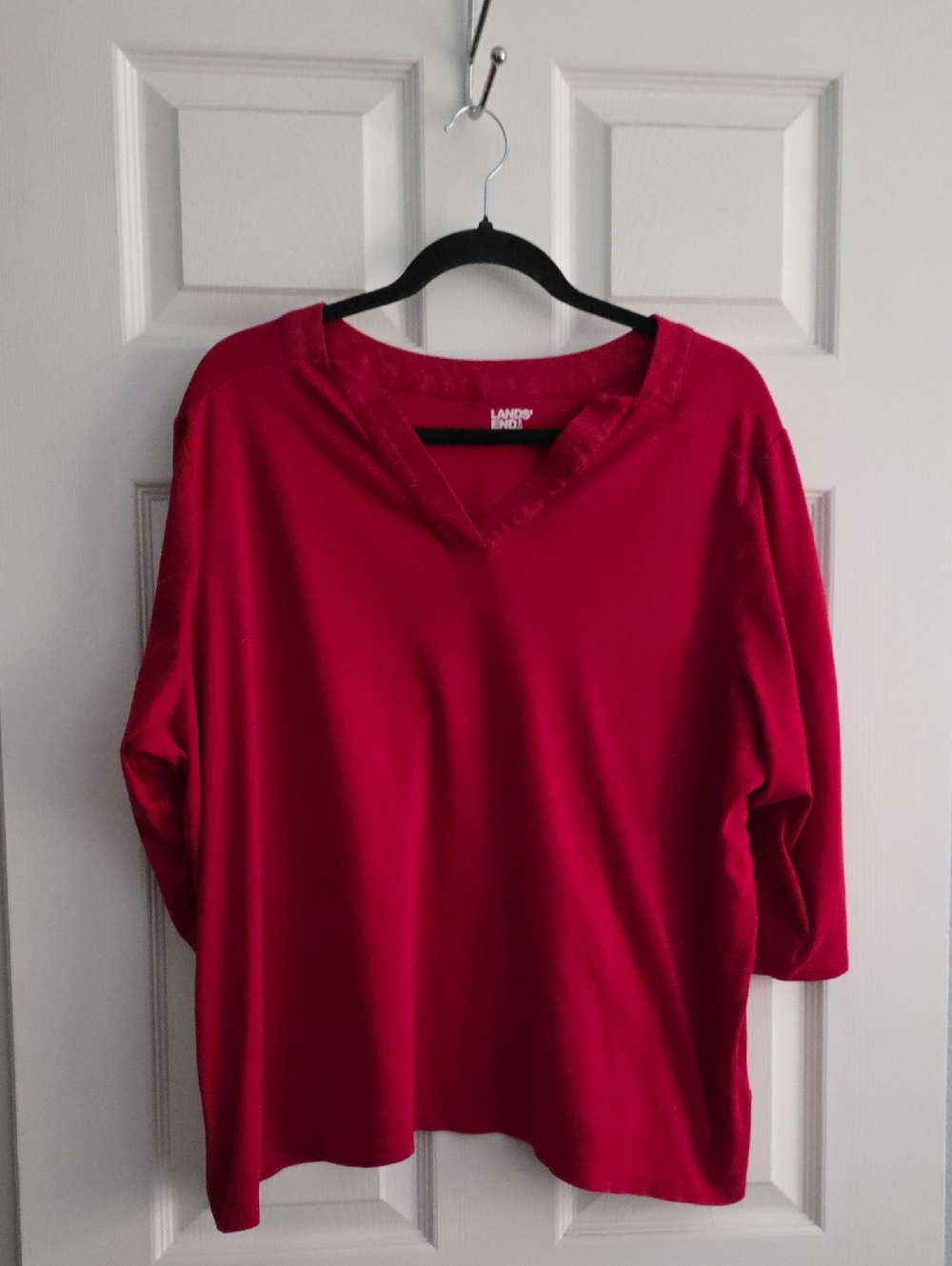 Lands' End Women's Bright Red V‑Neck 2x